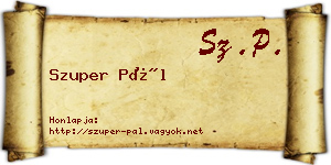 Szuper Pál névjegykártya