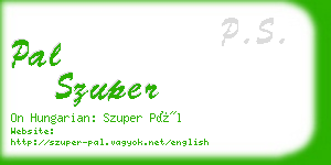 pal szuper business card